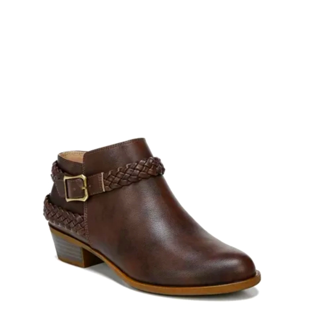LifeStride Velocity 2.0 Womens Adriana Brown Ankle Zip Boots Booties Size 10 M